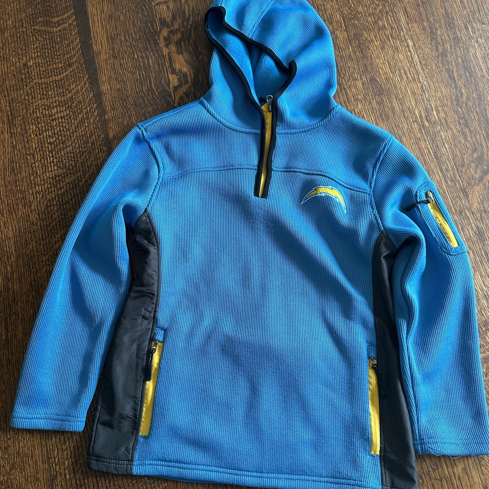NFL Los Angeles Chargers Blue and Yellow Hoodie